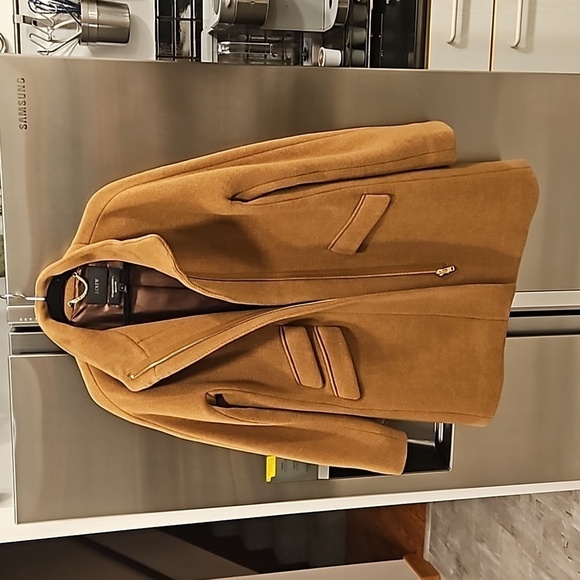 💕J. CREW💕 Cocoon Coat in Italian Stadium-Cloth Wool Blend ~ Heather Acorn 10 - Picture 10 of 16